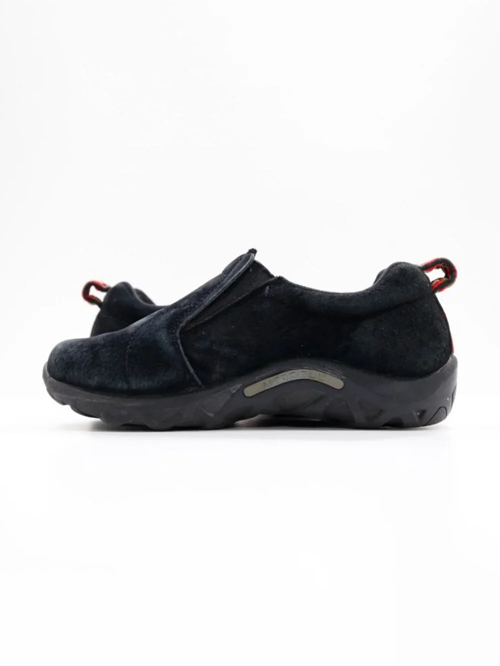 Merrell Jungle Moc Black Suede Leather Slip On Shoes - Youth 4